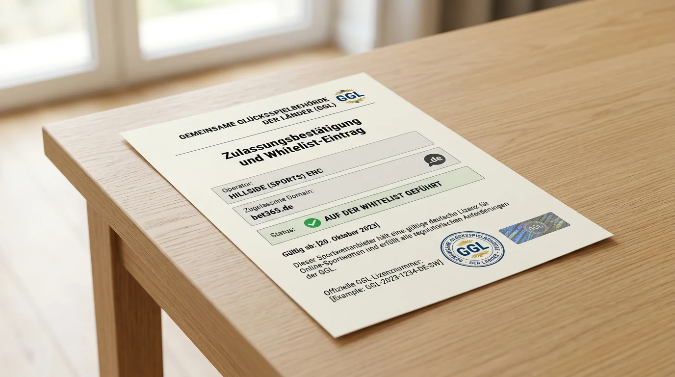 GGL-Lizenzstatus und Whitelist-Prüfung für Bet365 in Deutschland