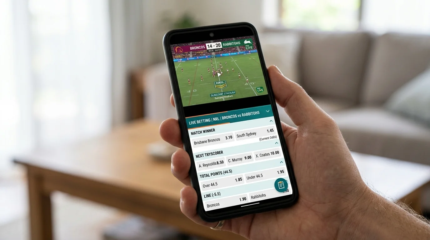 Bet365 Live-Streaming für Rugby League NRL-Spiele mit In-Play-Wettmärkten