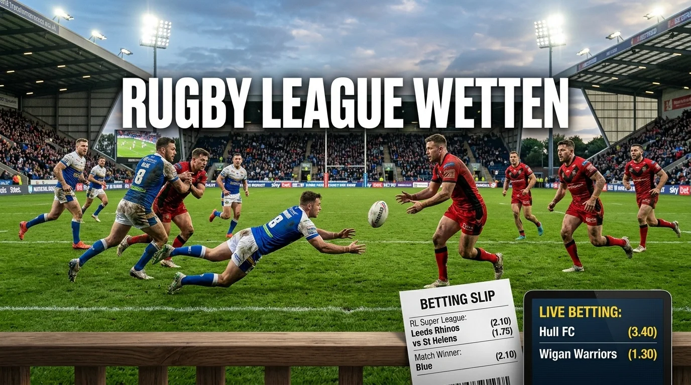 Rugby League Wetten in Deutschland: Spieler im Einsatz, Wettscheine und GGL-Lizenz-Symbol im Überblick