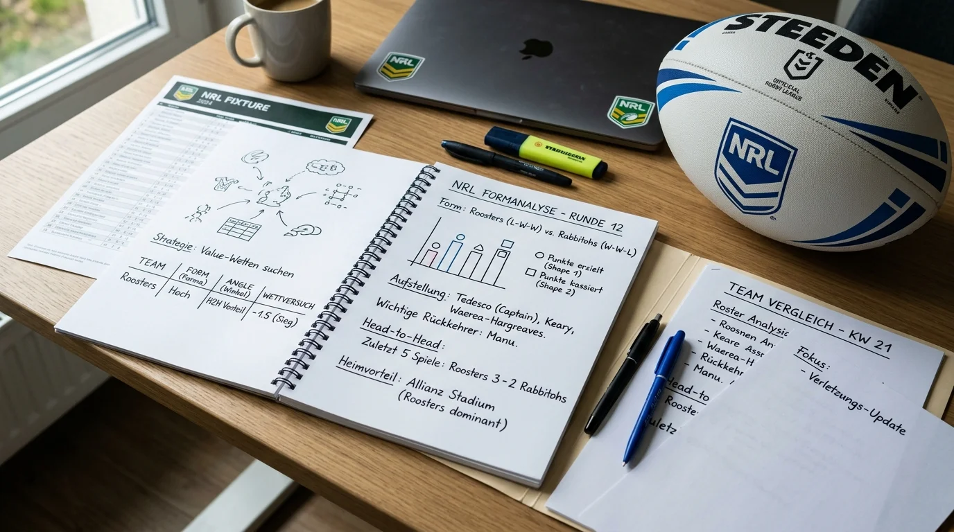 NRL Spielanalyse Strategie für Wetter: Form, Aufstellung, Head-to-Head und Heimvorteil systematisch auswerten