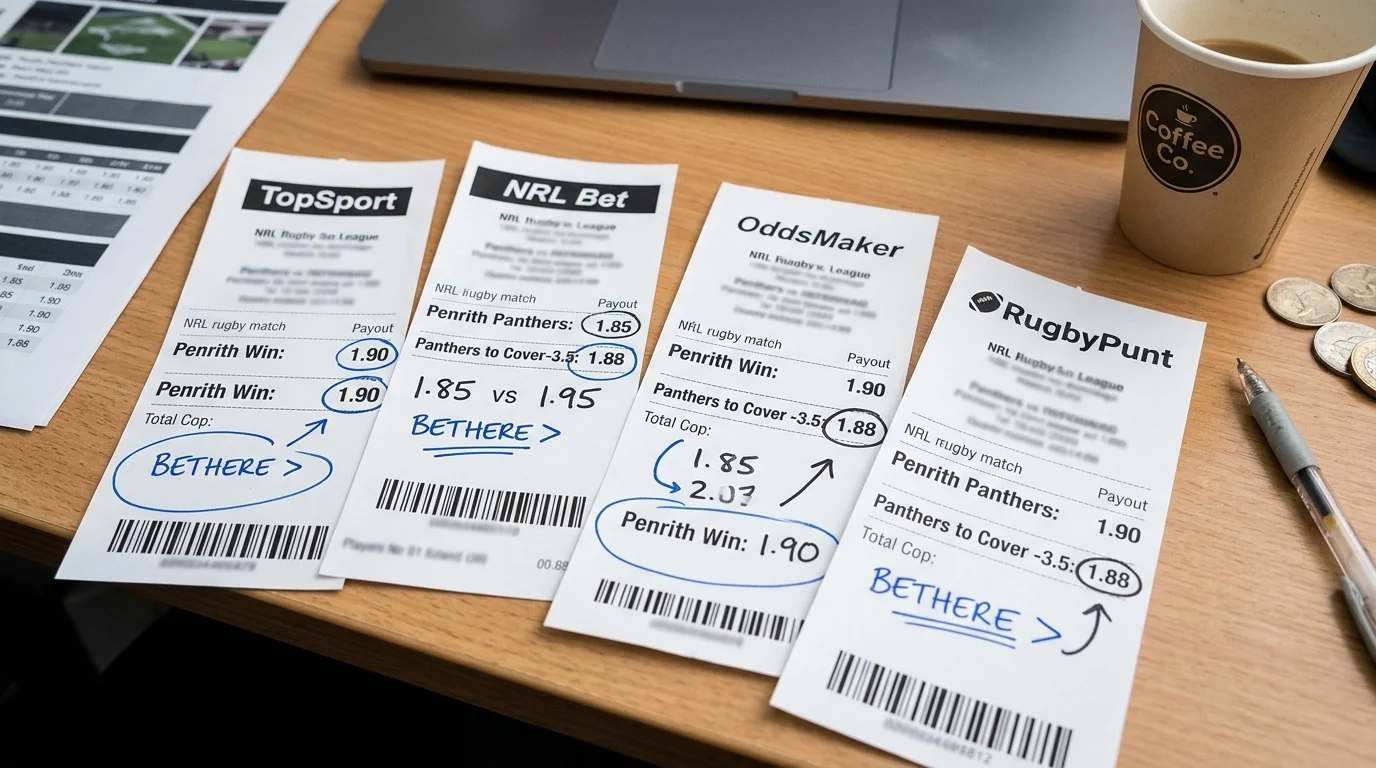 Wertquoten-Vergleich NRL-Favoriten Penrith Panthers Outright Einzelspiel-Wetten