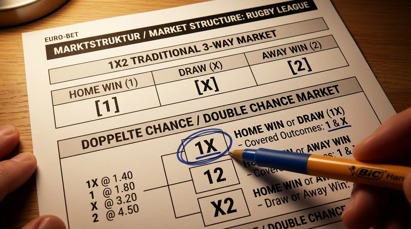 Rugby League Doppelte Chance Marktstruktur 1X2 Ausgänge Unentschieden selten