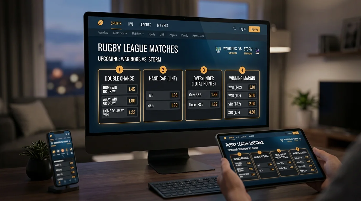 Rugby League Wettmarkt-Auswahl Doppelte Chance Alternativen Handicap Winning Margin