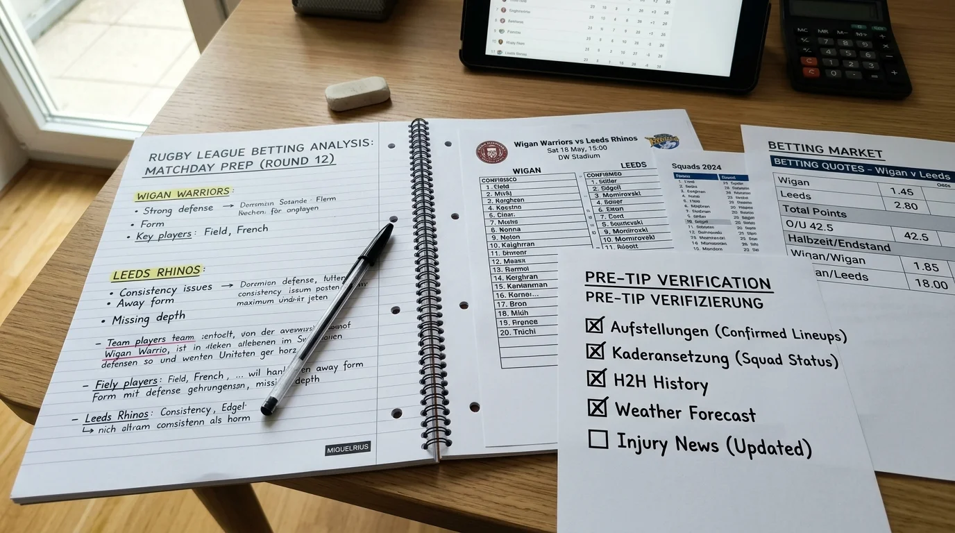 Analyse-Checkliste für Rugby-League-Halbzeit-Endstand-Wetten vor dem Tipp