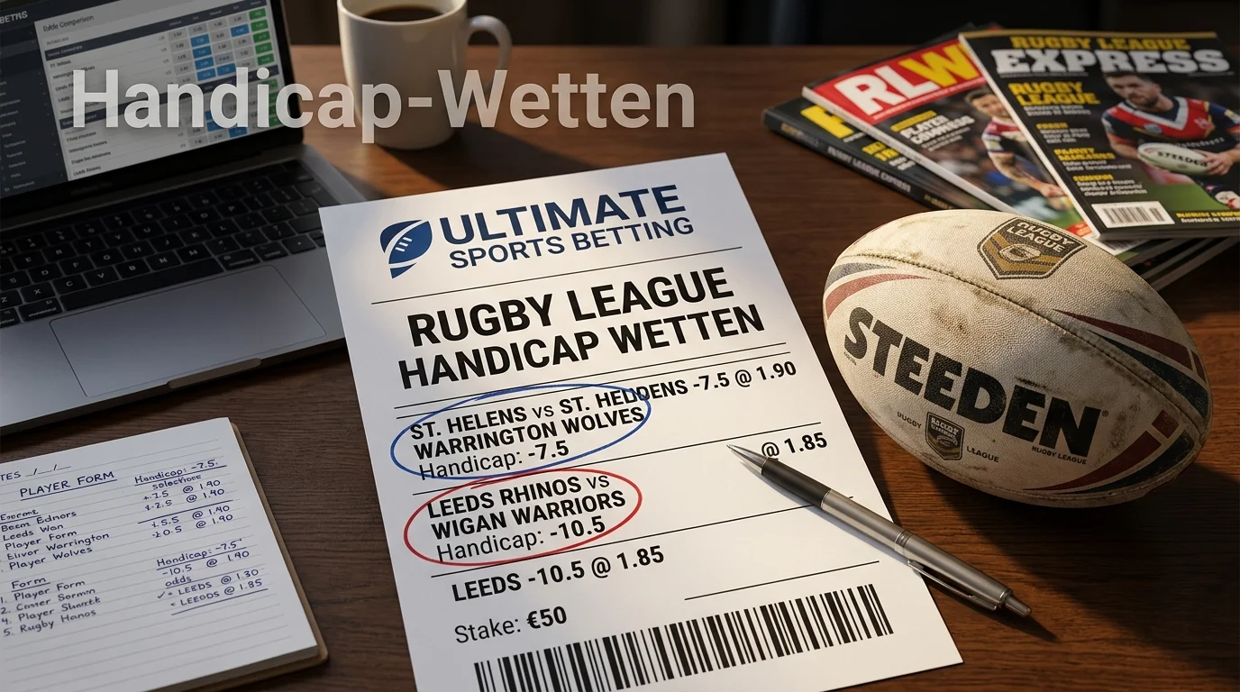 Rugby League Handicap-Wetten erklärt: Strategien für Punktevorsprung-Märkte mit typischen Spreads von -7,5 bis -10,5