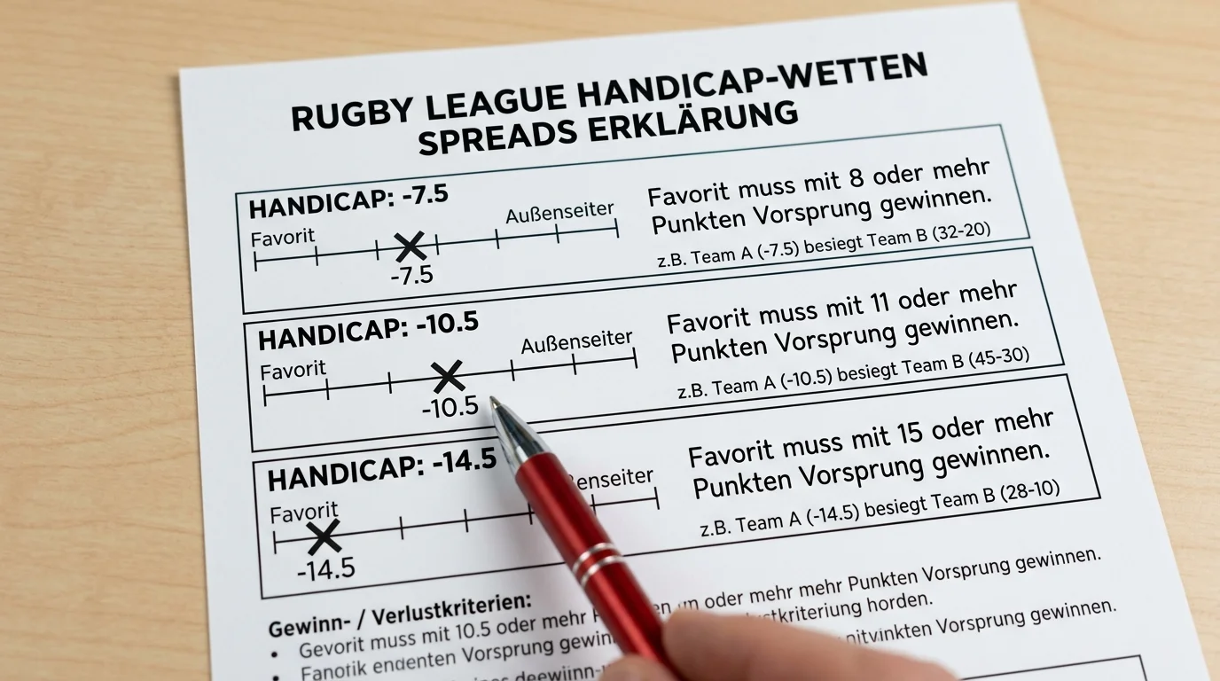 Rugby League Handicap Spread Erklärung: Warum Linien von -7,5 bis -10,5 im Rugby League typisch sind