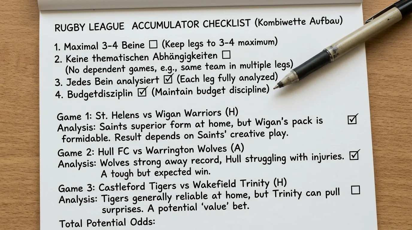 Vier Regeln für den Aufbau solider Rugby-League-Akkumulatoren — maximale Beinzahl, Abhängigkeiten und Budgeteinsatz