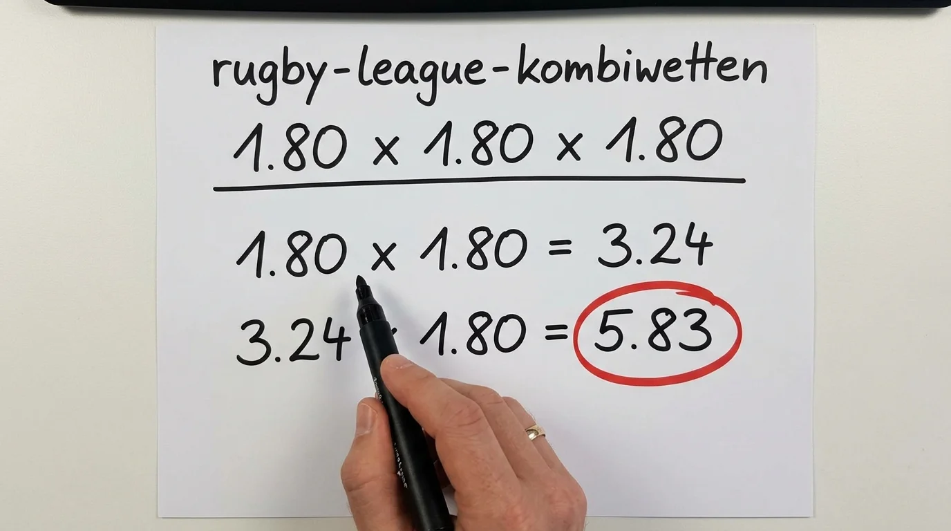 Quotenmultiplikation bei Rugby-League-Kombiwetten erklärt — wie drei Einzelquoten zu einem Akkumulator-Wert werden