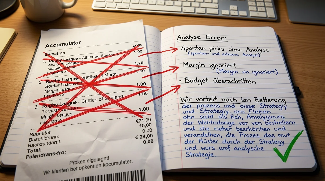 Häufigste Fehler bei Rugby-League-Kombiwetten — Analyse von spontanen Picks, Margin-Ignoranz und Budget-Eskalation