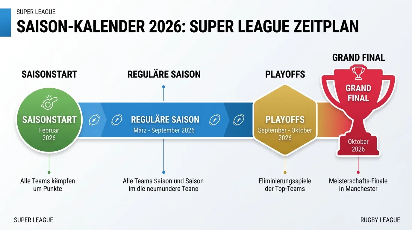 Super League Kalender 2026 mit Saisonstart Playoffs und Grand Final Zeitplan für europäische Rugby-Wetten