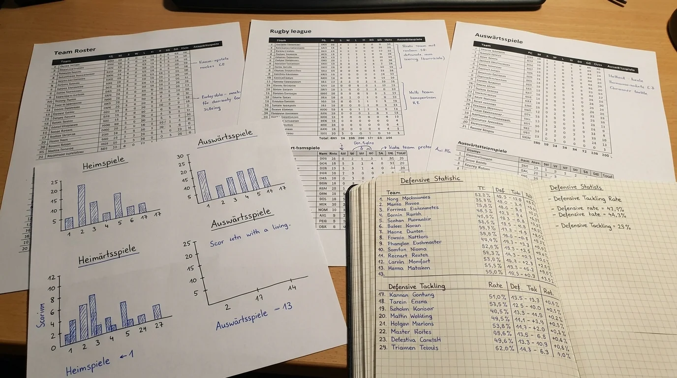 Analyse der Mannschaftsform für Rugby-League-Über/Unter-Wetten anhand von Scoring- und Defensivdaten