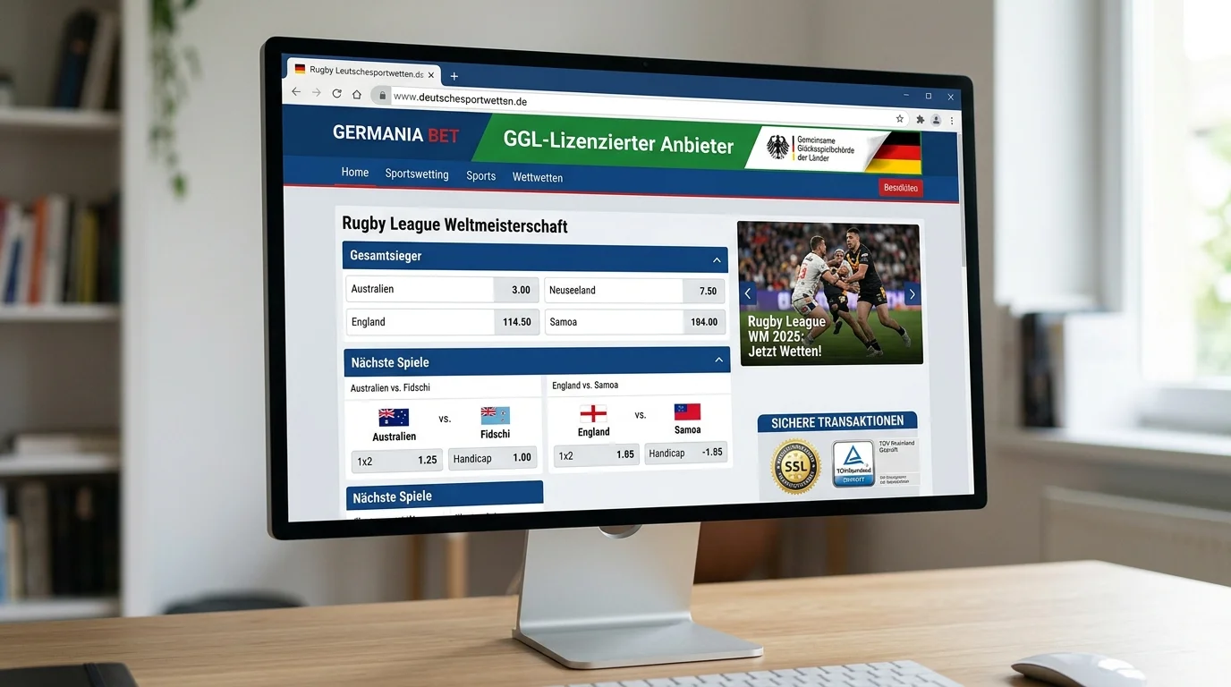 GGL-lizenzierte Anbieter für Rugby League Weltmeisterschaft Wetten in Deutschland