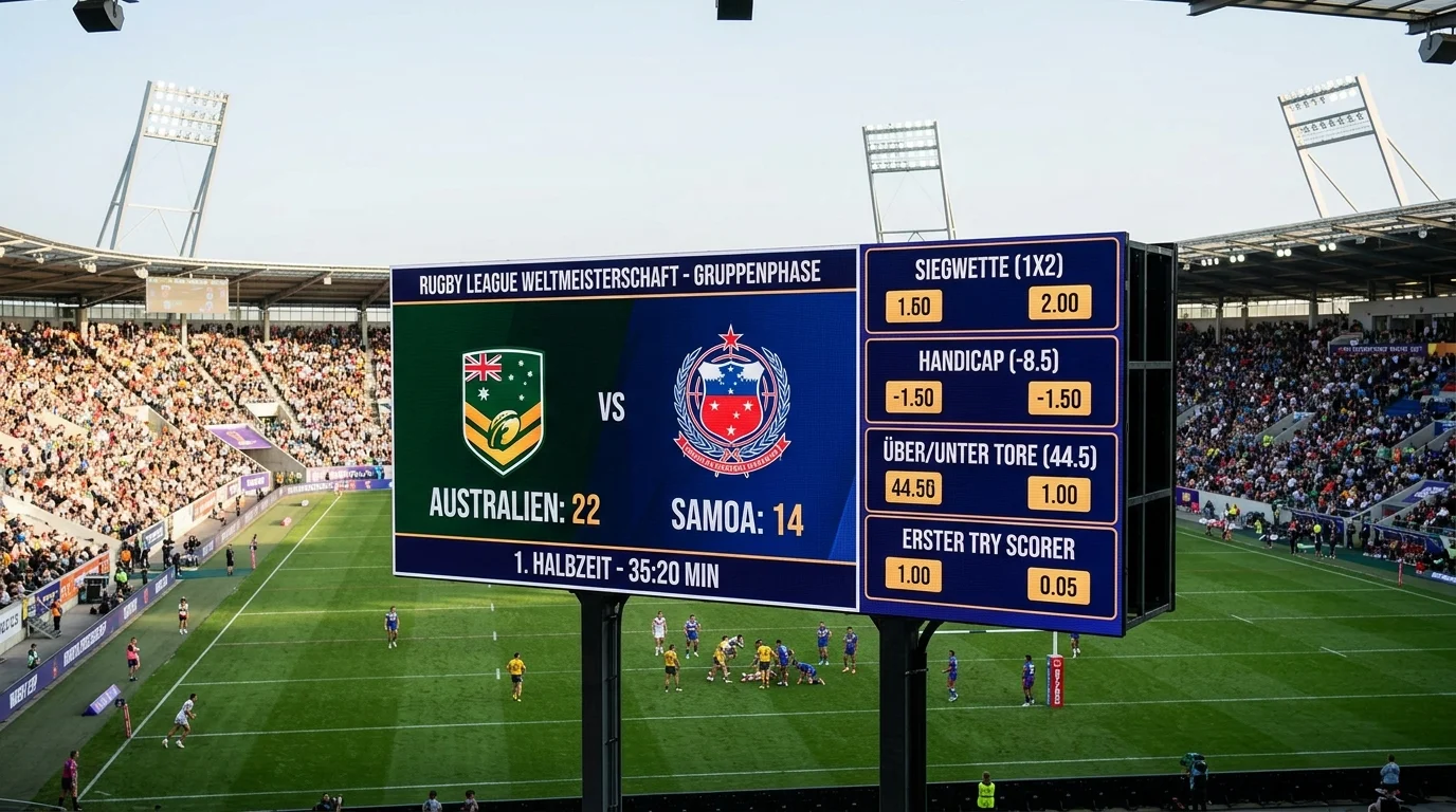 Gruppenphase Rugby League WM Wettmärkte für Einzel-Matches