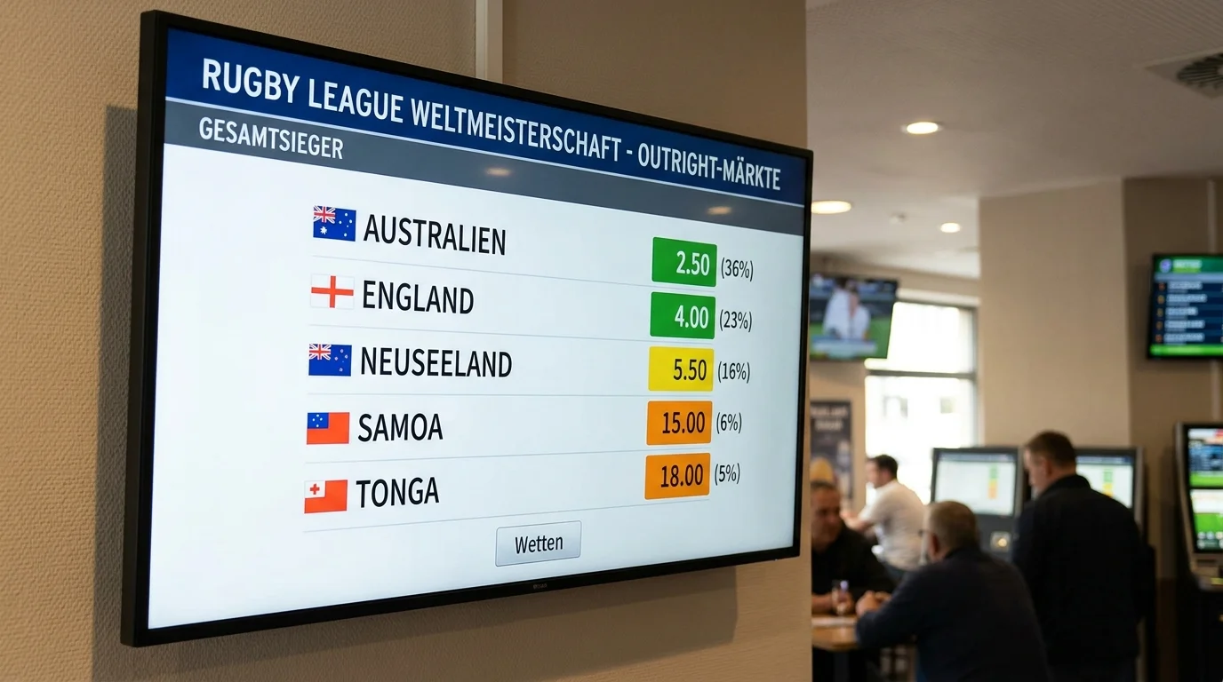 Outright-Märkte bei der Rugby League WM für Sieger und Halbfinalisten