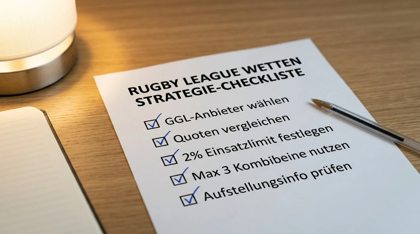 Grundstrategie für Rugby League Wetten: Checkliste für Einsteiger mit Quotenvergleich und Budgetkontrolle