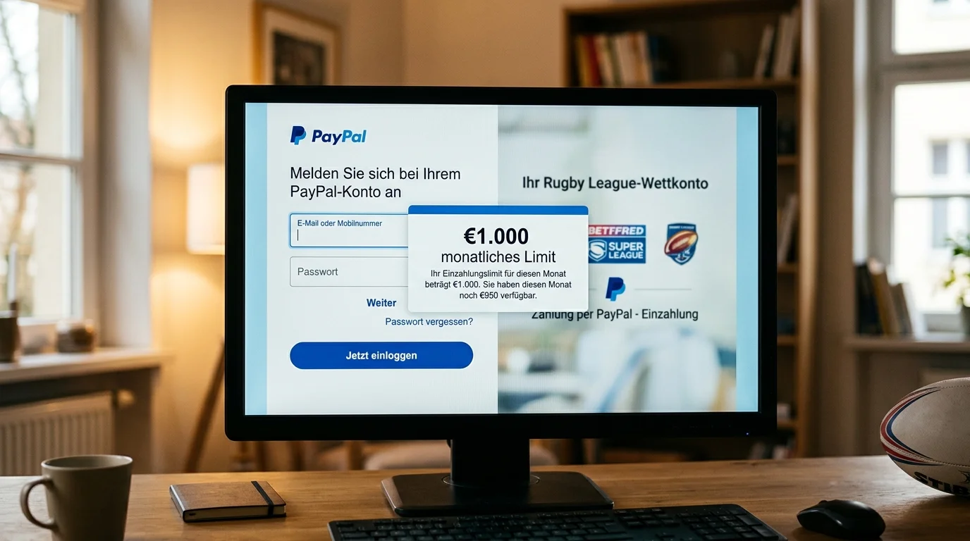PayPal Einzahlung Rugby-Wetten Deutschland GGL-lizenzierte Anbieter Limit Abwicklung