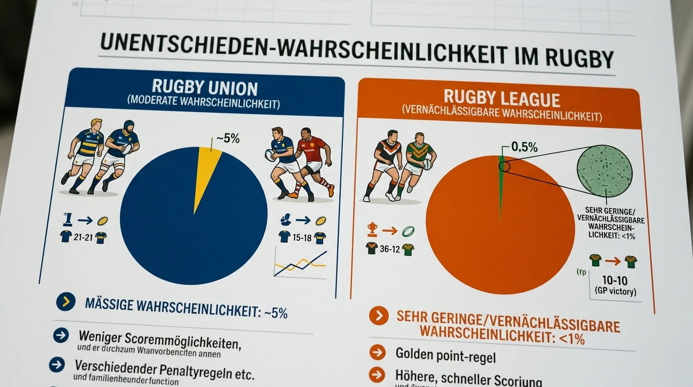 Unentschieden Seltenheit im Rugby League und Einfluss auf 1X2 Wettmarkt