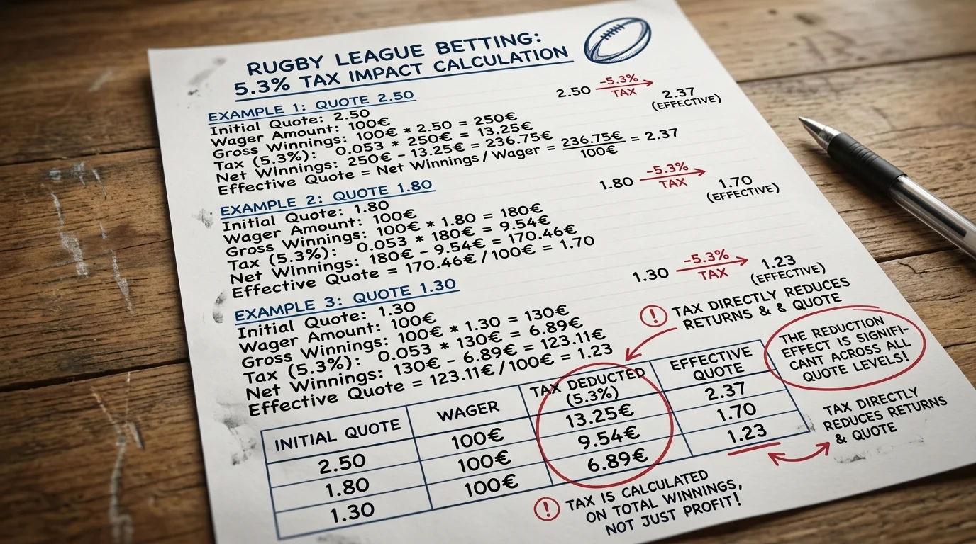 Sportwettensteuer Auswirkung auf Rugby-Wetten Quote und effektive Rendite mit Rechenbeispiel