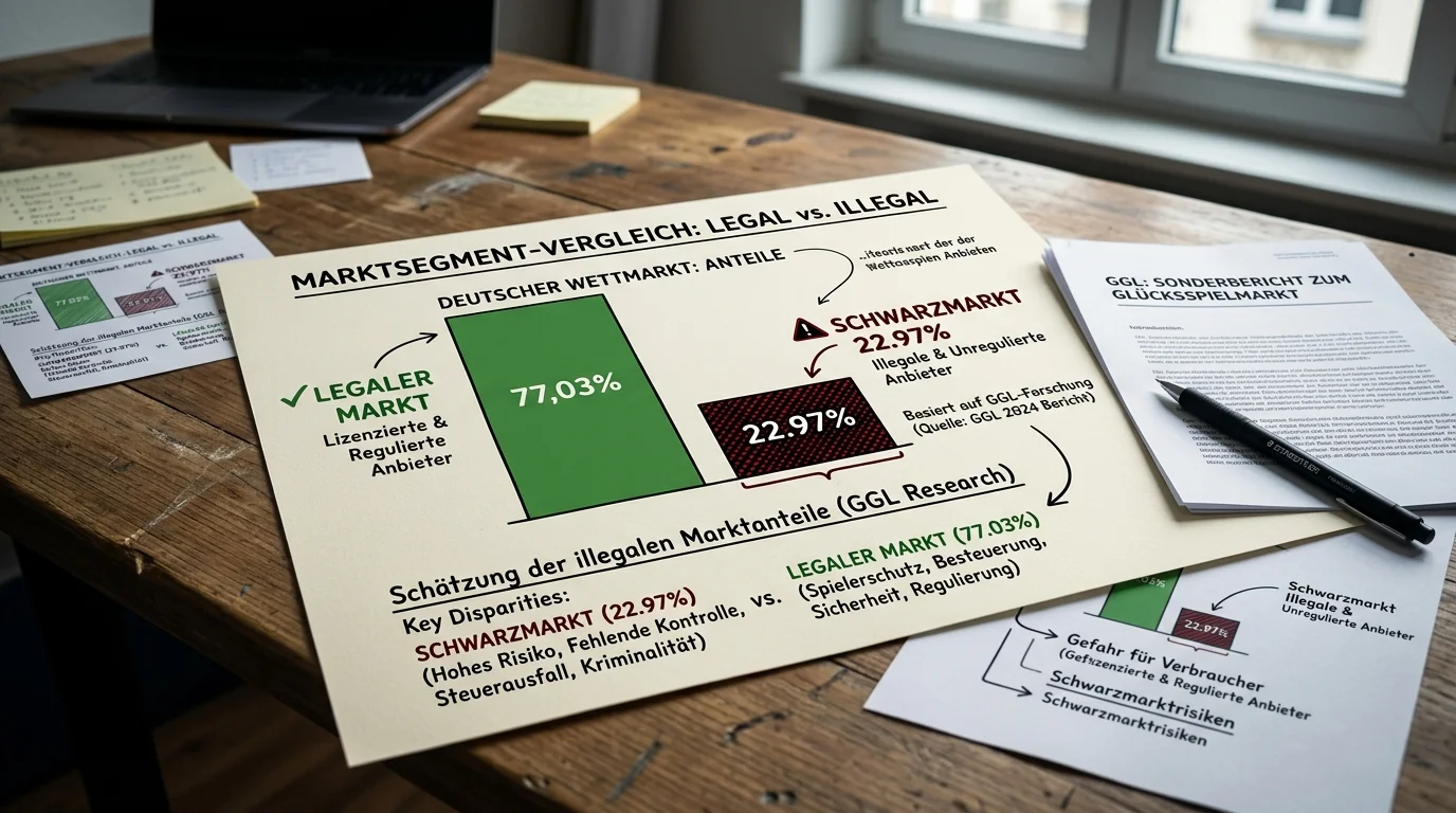 Schwarzmarktanteil beim deutschen Sportwettenmarkt als Folge der Sportwettensteuer und regulatorischen Restriktionen
