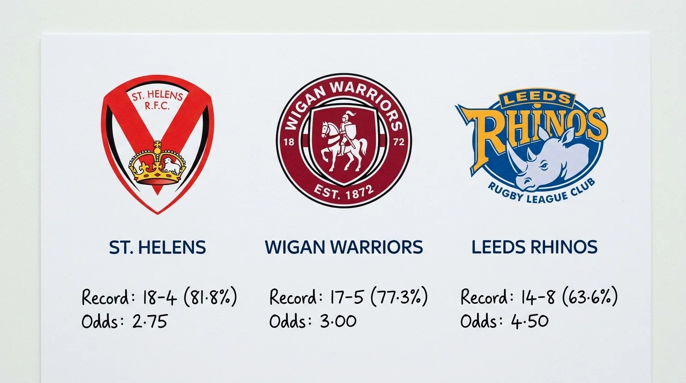 Titelkandidaten für den Super League Grand Final 2026 — St. Helens, Wigan Warriors und Leeds Rhinos im Wettmarkt-Fokus