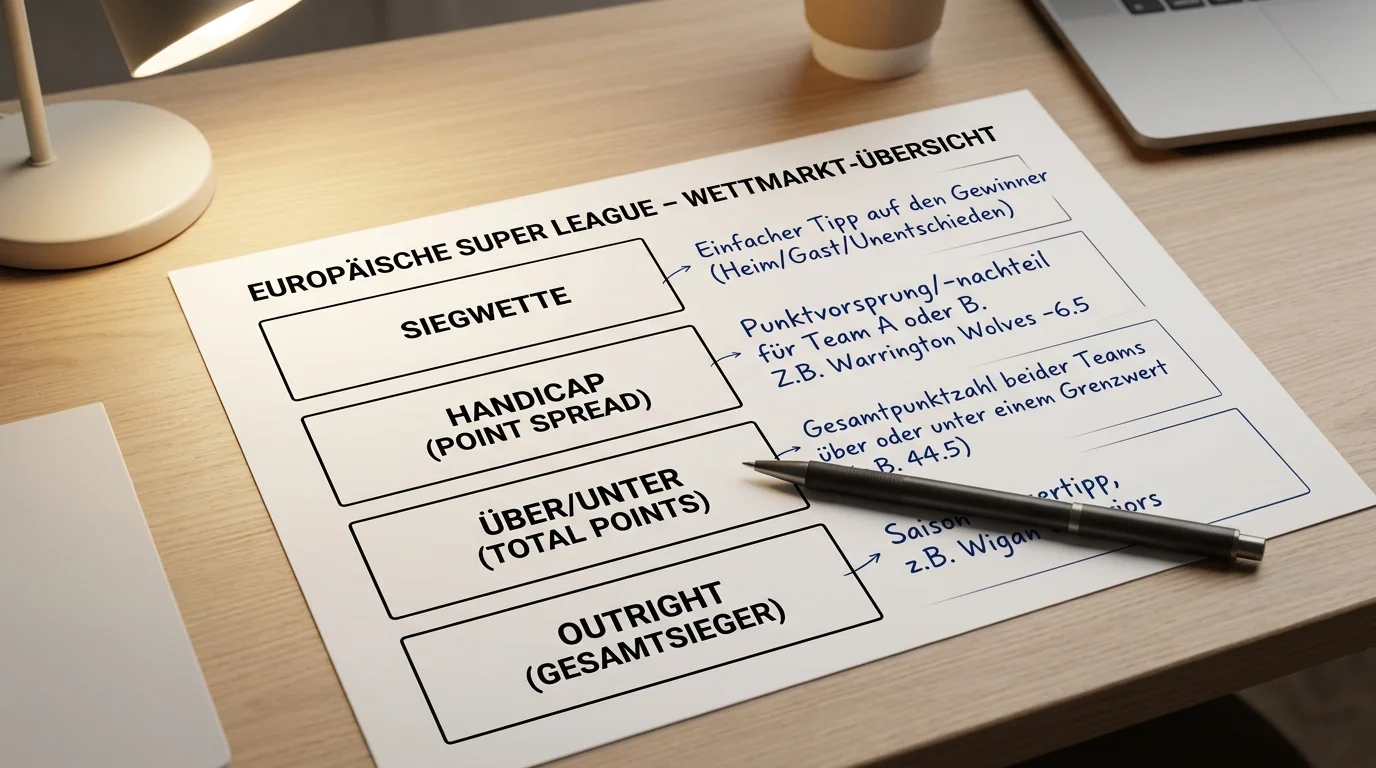Super League Wettmärkte Übersicht: Handicap, Über/Unter und Outright-Wetten bei deutschen GGL-Anbietern