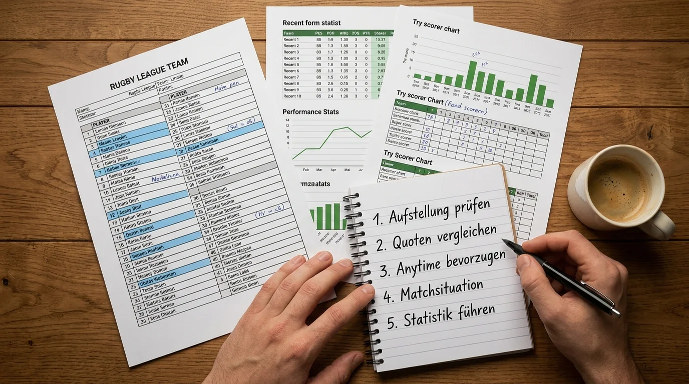 Praktische Tipps für Try-Scorer-Wetten im Rugby League — Aufstellung prüfen, Form analysieren und Matchsituation bewerten