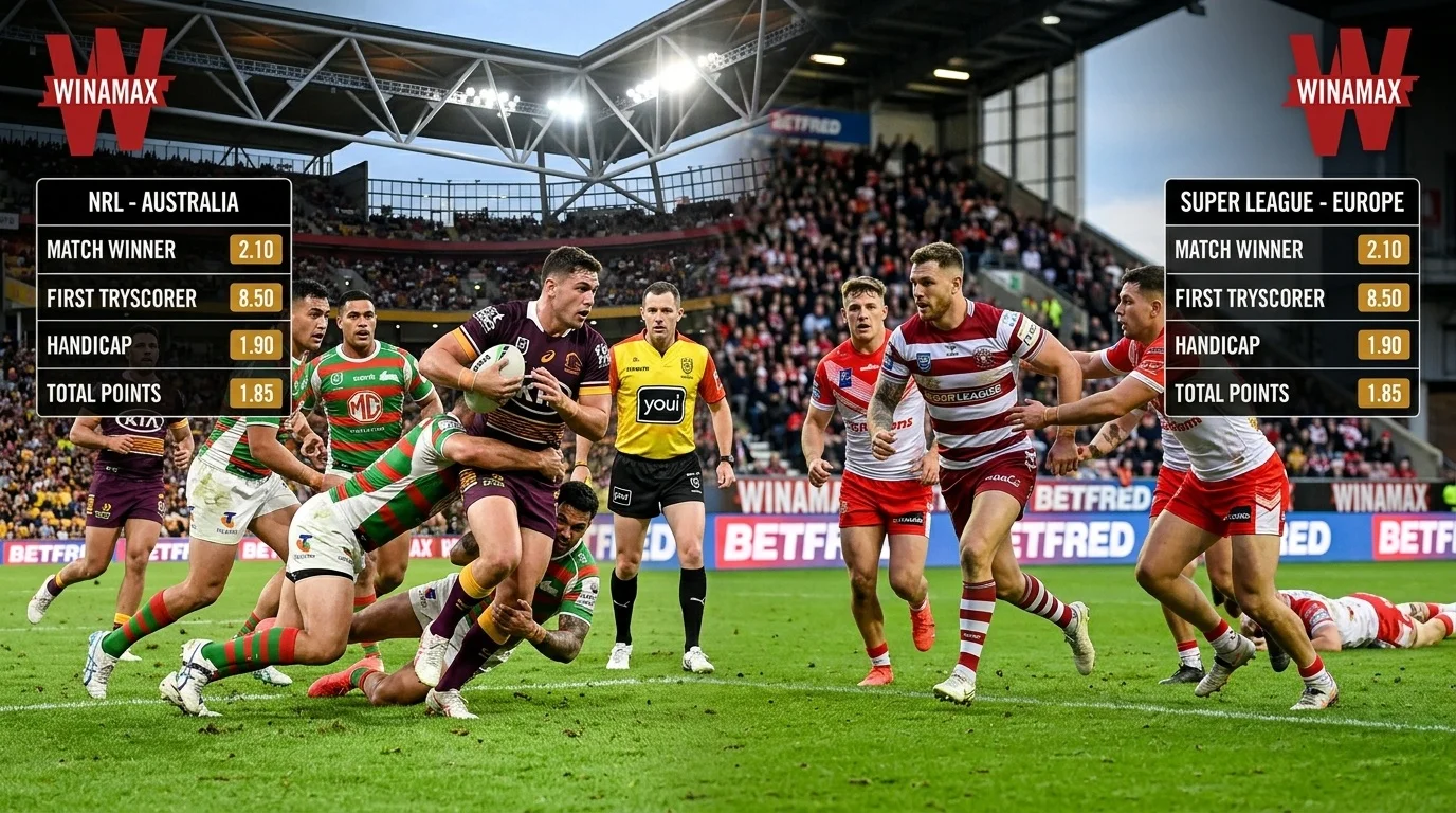 Winamax NRL und Super League Rugby League Wettmärkte im Überblick